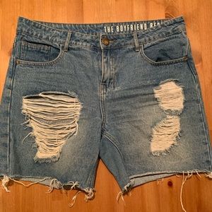 CottonOn Ripped Boyfriend Denim Shorts, Size 8